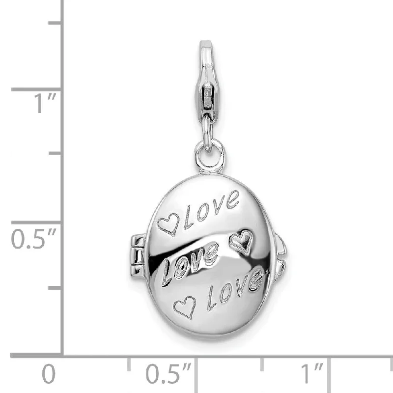 gold pendant necklace -Diamond2Deal 925 Sterling Silver Enameled Love Heart Charm 27" (L- 27 mm, W- 15 mm)