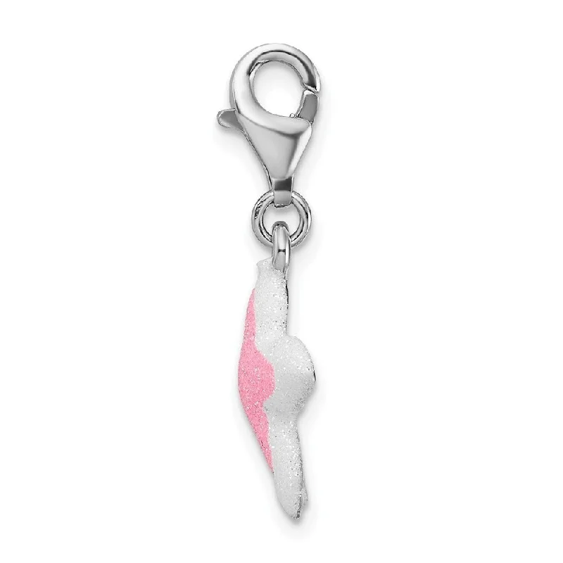 sterling silver pendant necklace -Diamond2Deal 925 Sterling Silver Enameled Pink Sparkle Starfish Lobster Clasp Pendant (L- 33 mm, W- 15 mm)