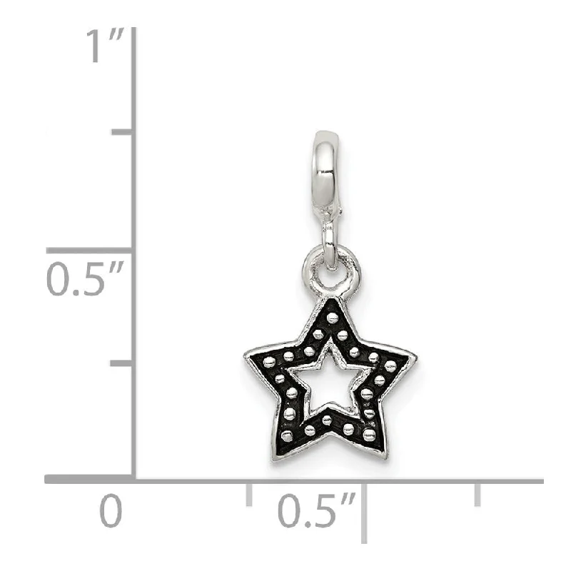 custom heart necklace -Diamond2Deal 925 Sterling Silver Enameled Star Enhancer Pendant (L- 20 mm, W- 10 mm)