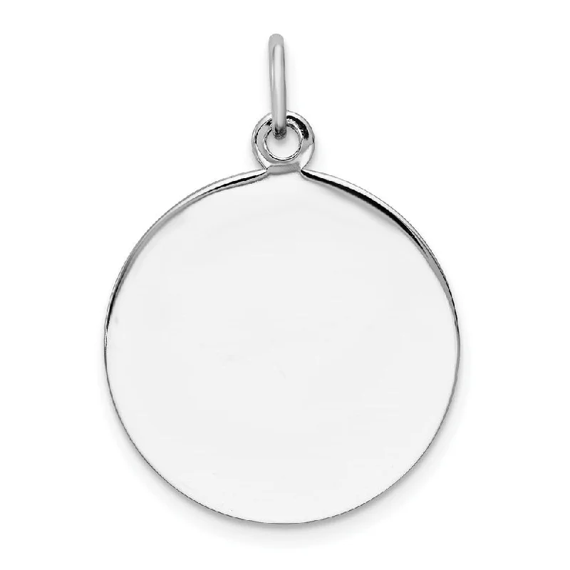 minimalist heart necklace -Diamond2Deal 925 Sterling Silver Front Back Disc Charm (L- 26 mm, W- 19 mm)