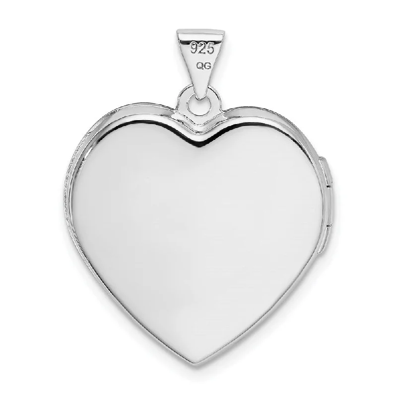 classic pearl necklace -Diamond2Deal 925 Sterling Silver Rhodium and Gold-plated 21mm I Love You Heart Locket