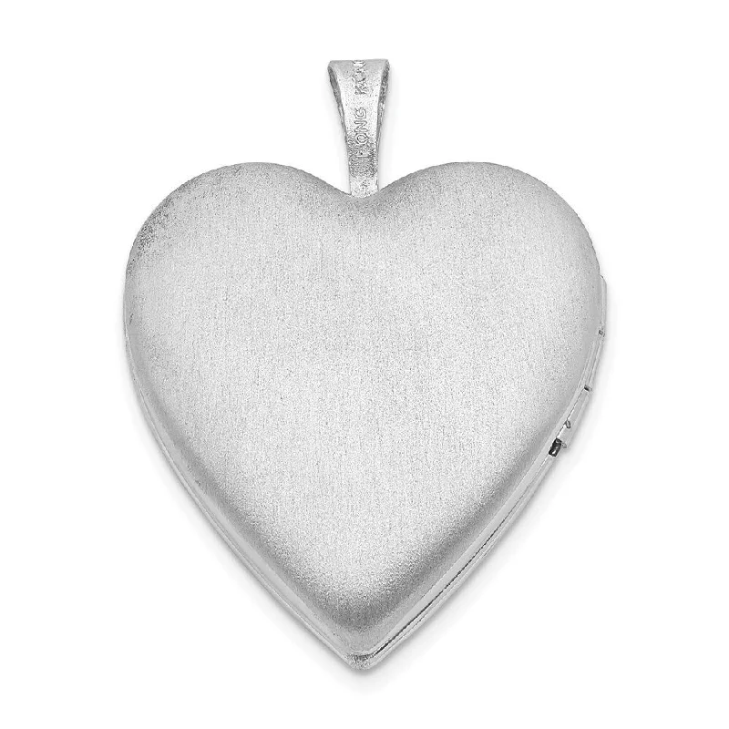 simple crystal necklace -Diamond2Deal 925 Sterling Silver Rhodium-plated 20mm Textured Daisies Heart Locket