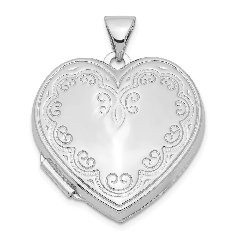 gemstone statement necklace -Diamond2Deal 925 Sterling Silver Rhodium-plated Heart Locket