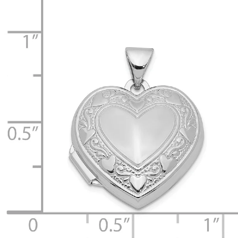 sterling silver choker necklace -Diamond2Deal 925 Sterling Silver Rhodium-plated Heart Locket