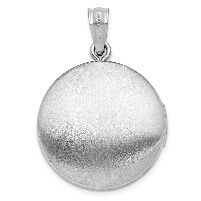 bohemian gold necklace -Diamond2Deal 925 Sterling Silver Rhodium-plated Polished 20 mm Round Ash Holder Locket Pendant