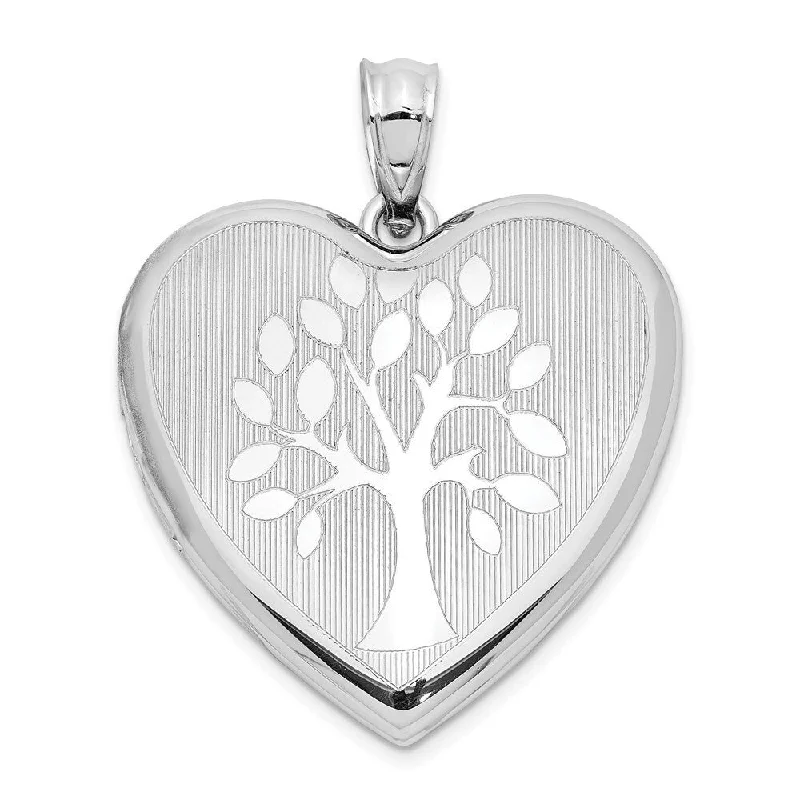 rose gold infinity necklace -Diamond2Deal 925 Sterling Silver Rhodium-plated Tree Ash Holder Heart Locket