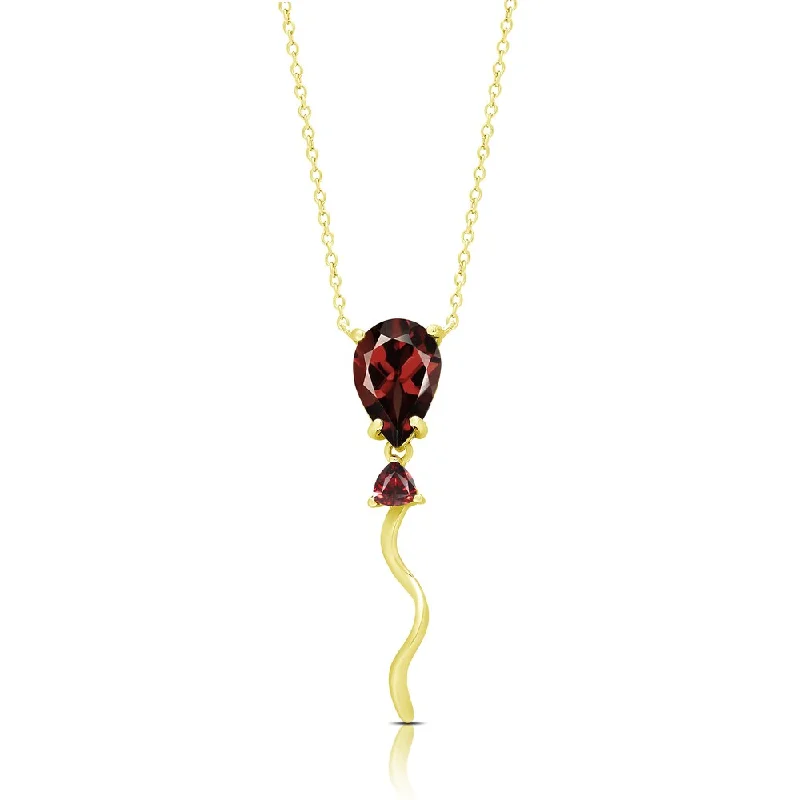 engraved silver pendant -Dolce Giavonna Gold Over Sterling Silver Garnet Balloon Necklace