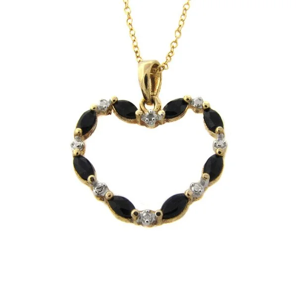 custom coordinate necklace -Dolce Giavonna Gold Overlay Sapphire and Diamond Accent Necklace