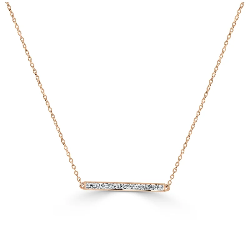 chunky silver chain necklace -Joelle Diamond Bar 14K Gold Necklace - Horizontal Diamond Bar With Gold Chain Available in Pink, White, Yellow