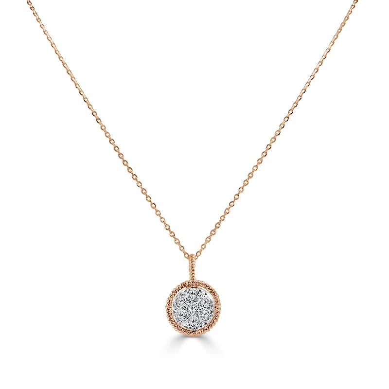 custom message necklace -Joelle Diamond Circle 14K Gold Necklace 1/2ct TDW