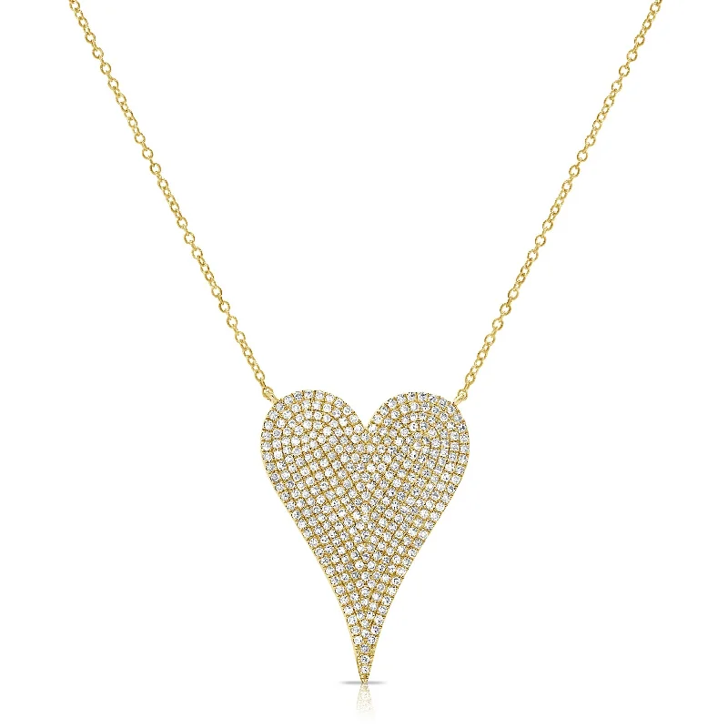 elegant diamond necklace -Joelle Diamond Heart Pendant Necklace 14K Yellow Gold 1/7 CT TDW