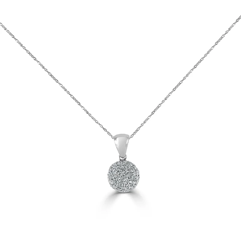 personalized birthstone necklace -Joelle Diamond Pendant Necklace 14K White Gold 3/4 ct - 16''