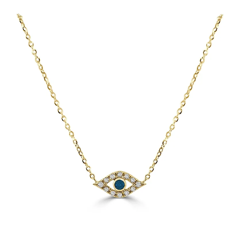 unique pendant for necklace -Joelle Diamond & Sapphire Evil Eye Necklace 14K Gold 1/10ct TDW