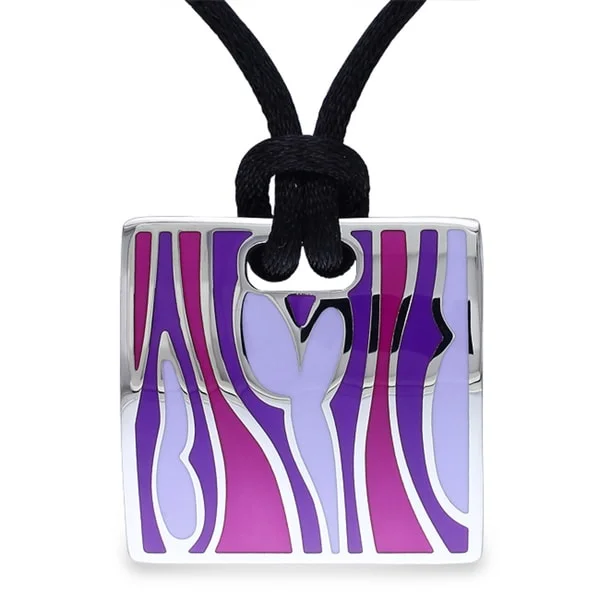 elegant diamond necklace -Miadora Stainless Steel Pink and Purple Epoxy 20-inch Fashion Necklace