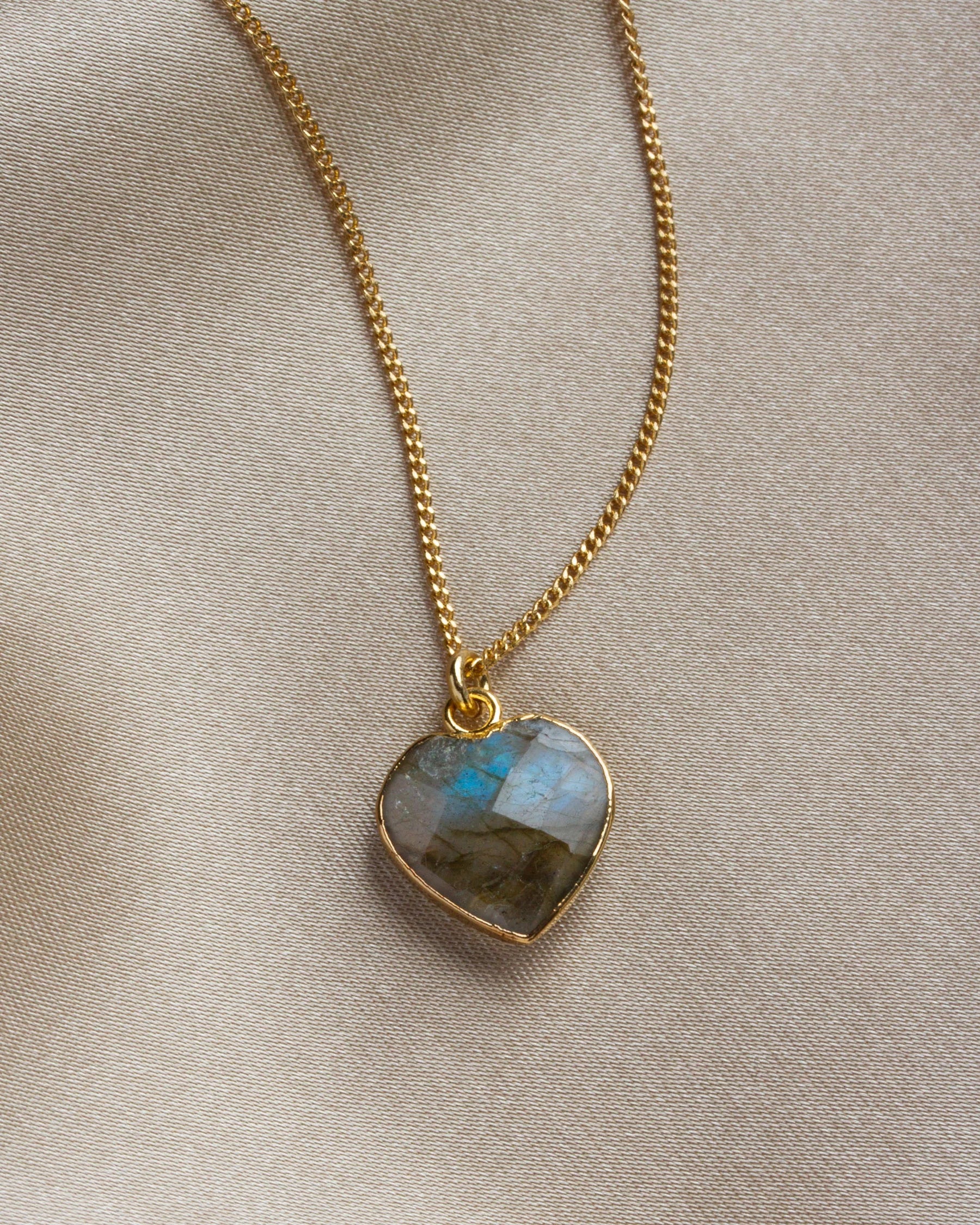 meaningful pendant necklace -Conversation Heart Necklace in Labradorite