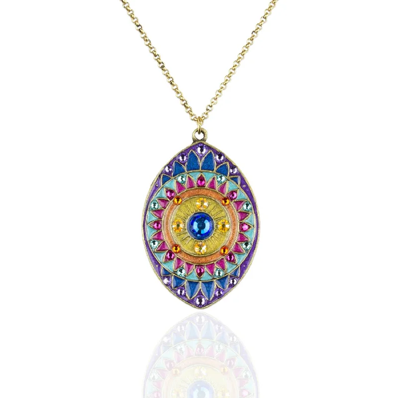 vintage pendant necklace for women -Rehana Crystal Evil Eye Necklace