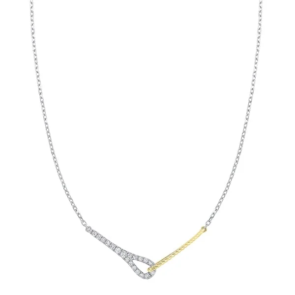 custom couple’s necklace -Diamond Twisted Interlocking Pendant Necklace in 14k Two-Tone Gold (1/5ctw)