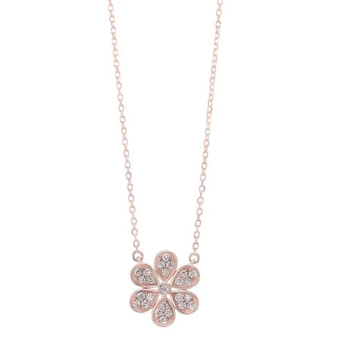 personalized necklace for her -Diamond Blooming Daisy Pendant Necklace in Gold (1/7 ctw)