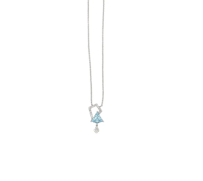 infinity love necklace -Sky Blue Topaz Pendant Necklace