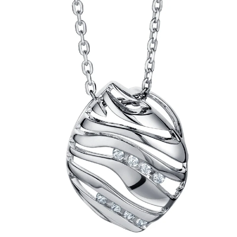 modern geometric necklace -Sterling Silver Celtic Waves Pendant, Adjustable Chain