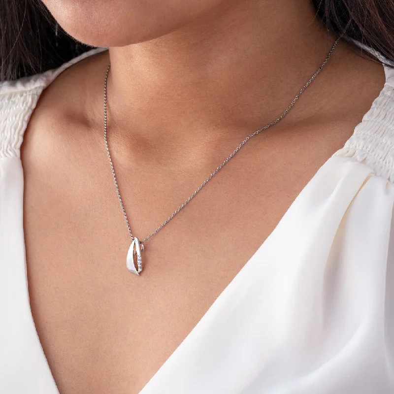 layered gold pendant necklace -Sterling Silver Minimalist Siren Pendant, Adjustable Chain