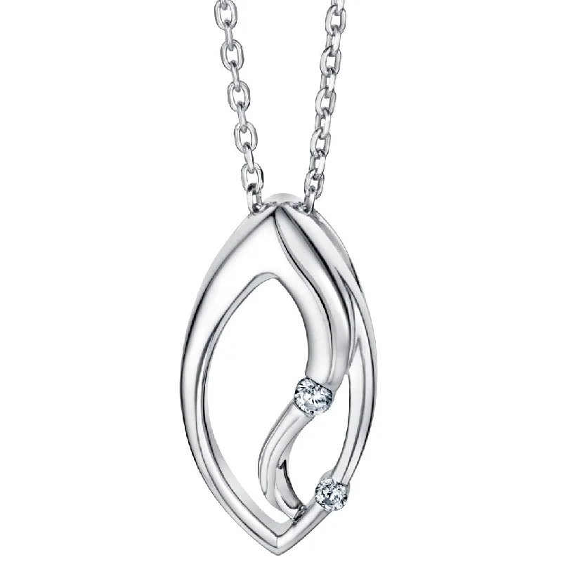 initial charm necklace -Sterling Silver Side-Swept Charm Pendant, Adjustable Chain