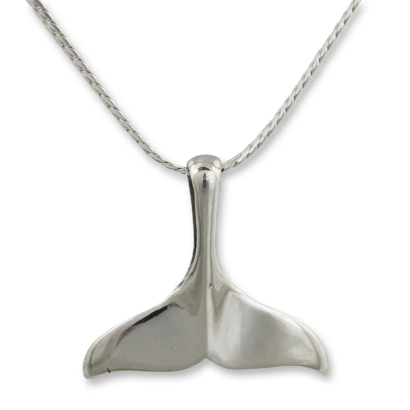 heart shaped pendant necklace -Sterling Silver 'Whale Watching' Necklace (Thailand)