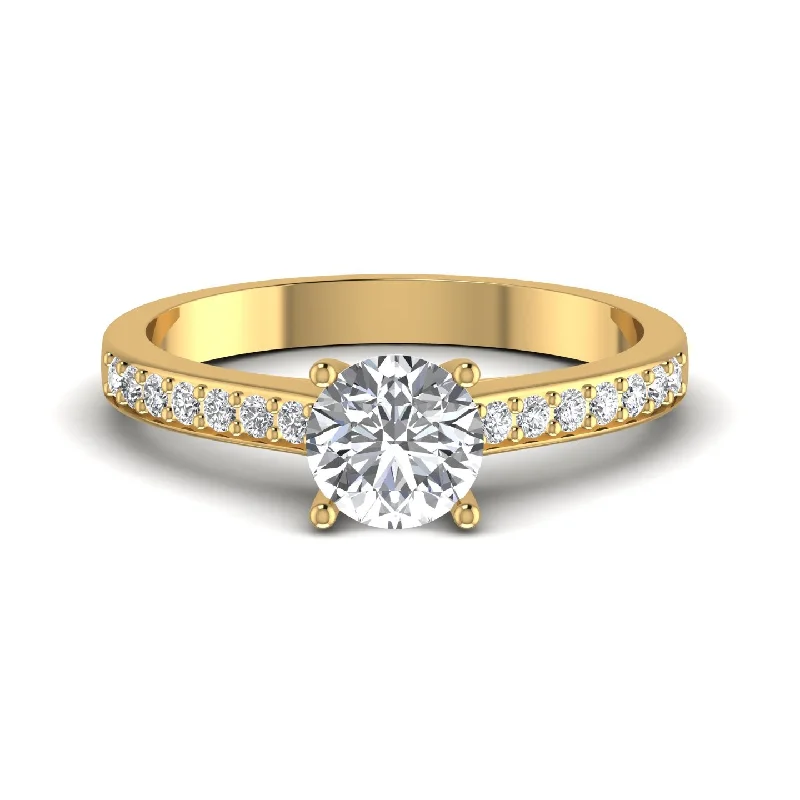 unique wedding bands for couples-1.28CT Diamond Halo Engagement Ring