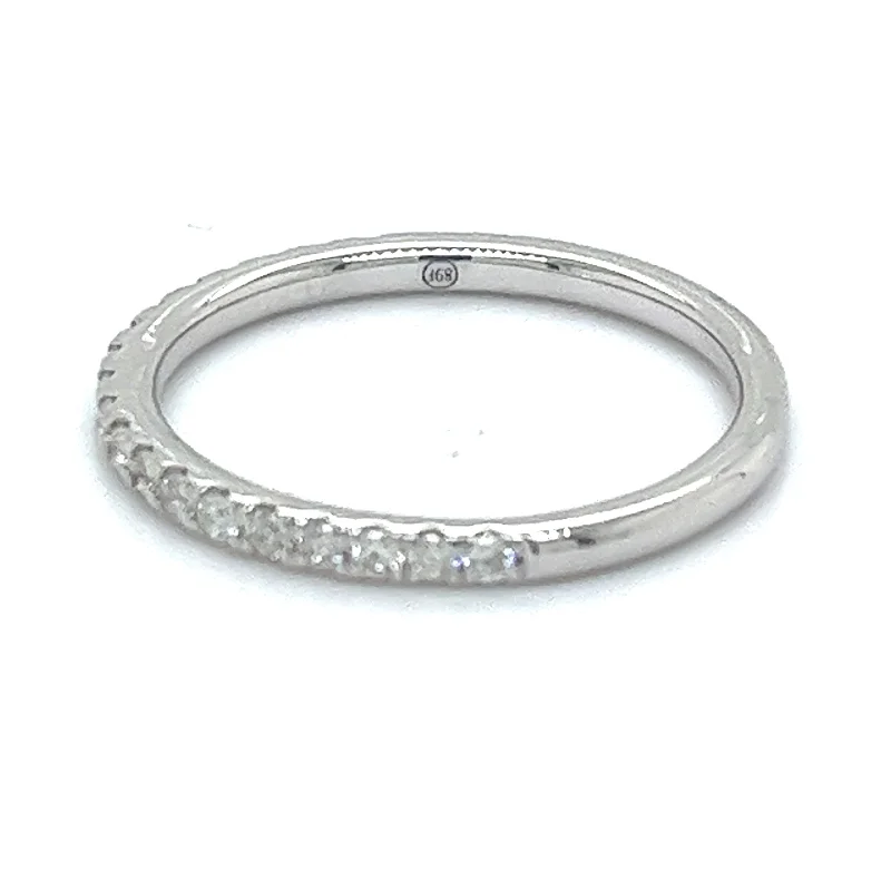 men’s rings with blue diamonds-14K White Gold 0.25cttw Diamond Wedding Band