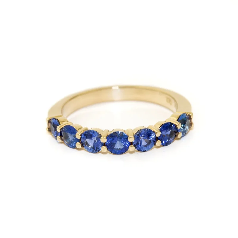 women’s rings with diamonds and sapphires-14K Gold Royal Blue Sapphire Band