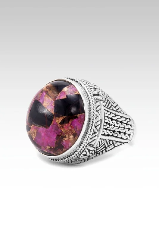 engagement rings with diamonds and colored gemstones-Among the Reeds Ring™ in Pink Calcite