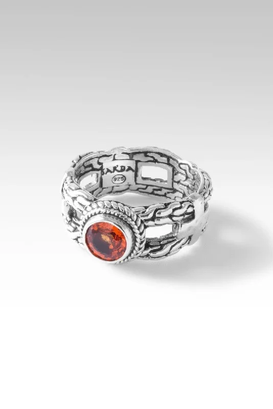 custom rings for women with initials-Armor Ring II™ in Madagascar Orange Sapphire