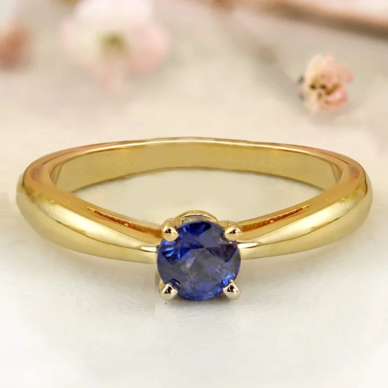 custom rings with your name-Auriya 14k Gold Sapphire Solitaire Engagement Ring 1/4ct TGW