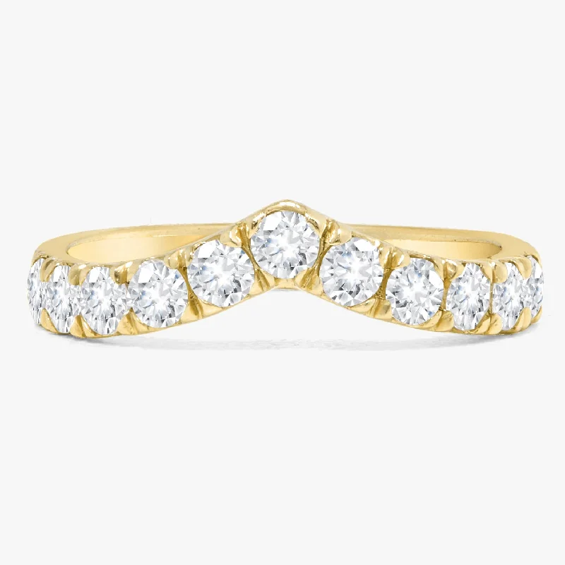 personalized engagement rings with diamonds-Ava Single V Diamond Band