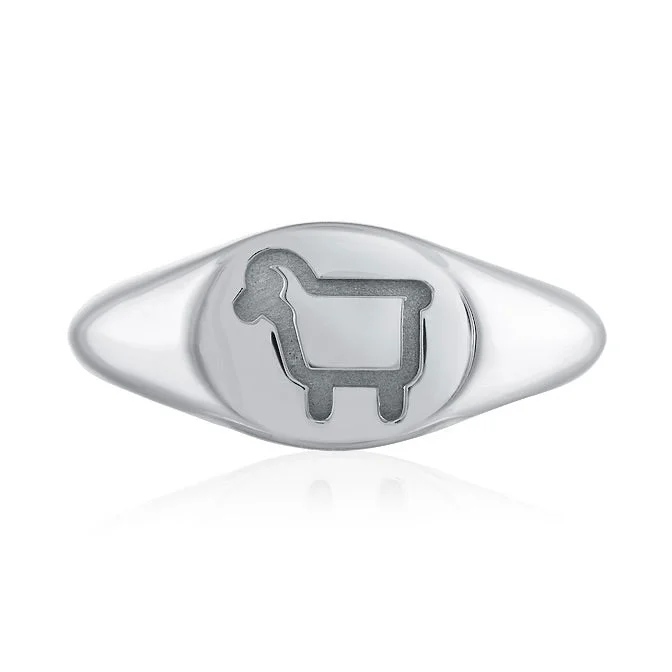 men’s titanium rings with diamonds-BE EWE Oval Signet Ring