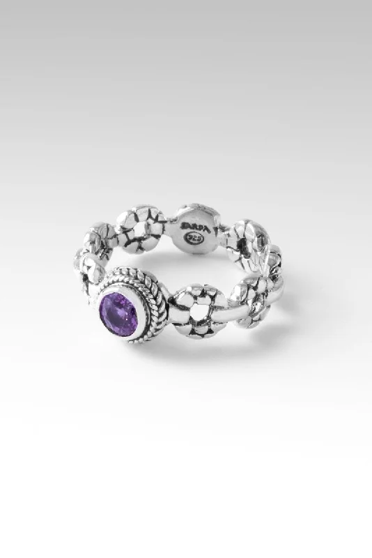 couples promise rings with engraving-Be of Good Courage Ring™ in Madagascar Purple Sapphire