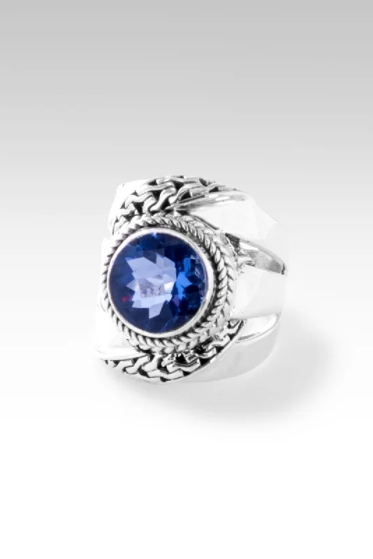 women’s cubic zirconia rings-Beacon of Courage Ring™ in Blue Violet Fluorite