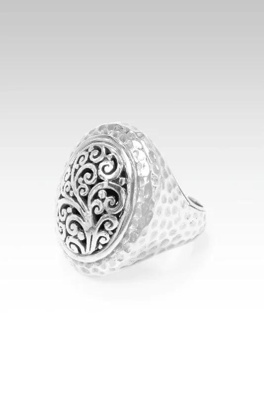 women’s platinum wedding rings with diamonds-Blessings Overflow Ring™ in Tree of Life