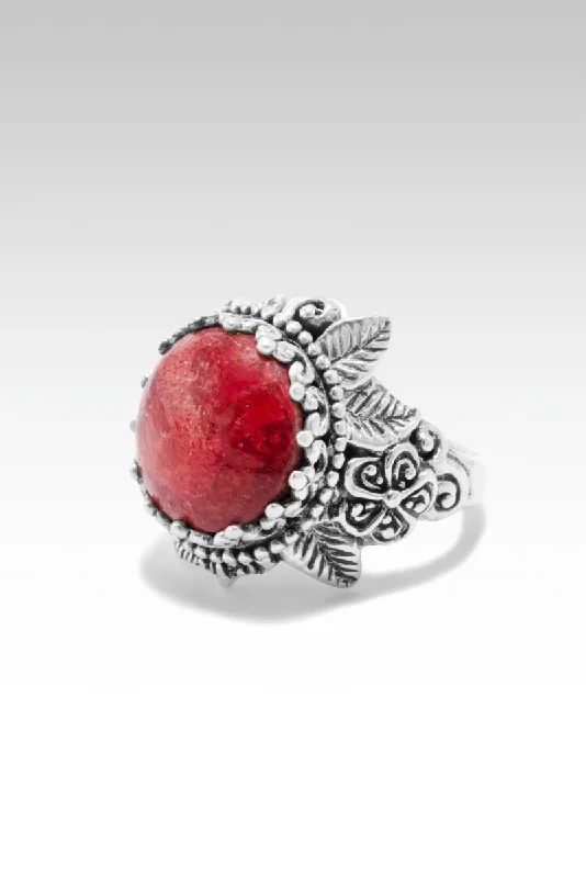 vintage gold engagement rings-Bloom Where You are Planted Ring™ in Red Sponge Coral