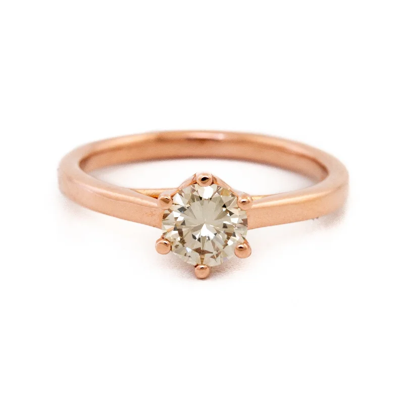 women’s rings with multicolored gemstones-Champagne Diamond Solitaire Ring