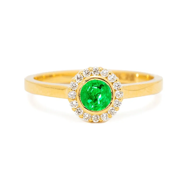 luxury wedding bands for couples-Charming Emerald Diamond Ring