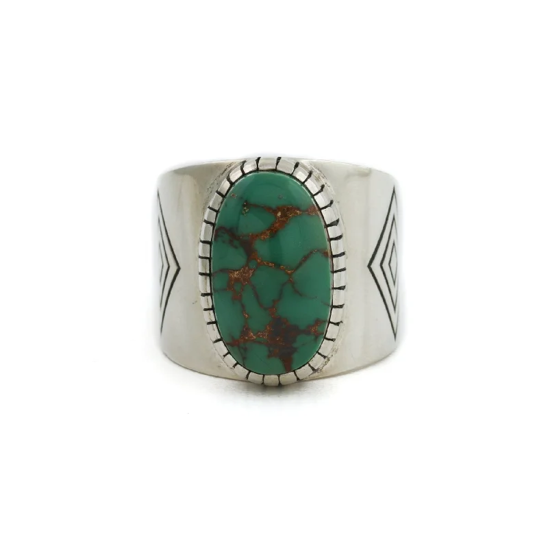 classic gold engagement rings for men-Contemporary "Locus" Band x Royston Turquoise