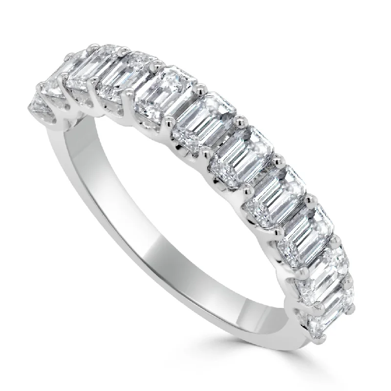 birthstone engagement rings for women-Emirates Emerald Cut Diamond Band 2 ctw