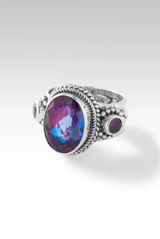 wedding bands with engraved initials-Exuberant Joy Ring™ in Xanadu™ Mystic Quartz