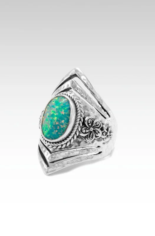 luxury wedding rings with emeralds-Flowerette Ring II™ in Spring Green Simulated Opal