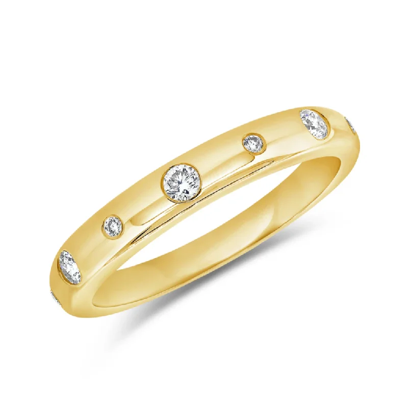 diamond eternity bands for women-Bellatrix Gold Band with Scattered Diamonds