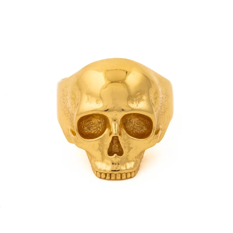 custom-made rings with diamonds for men-Gold x Classic Skull Ring