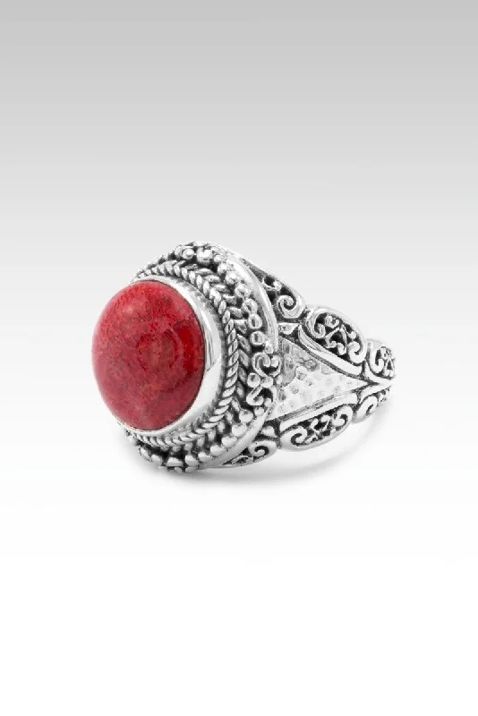 custom engagement rings with colored stones-Good Hope Ring™ in Red Sponge Coral