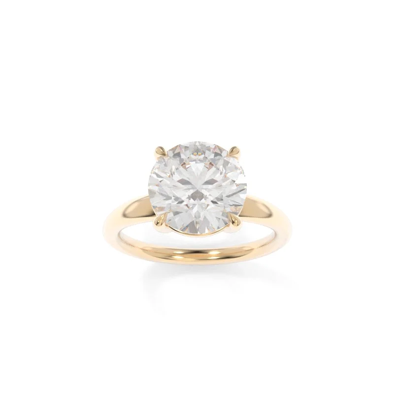 affordable gold engagement rings for women-Holland Solitaire Round (All Metal Version)