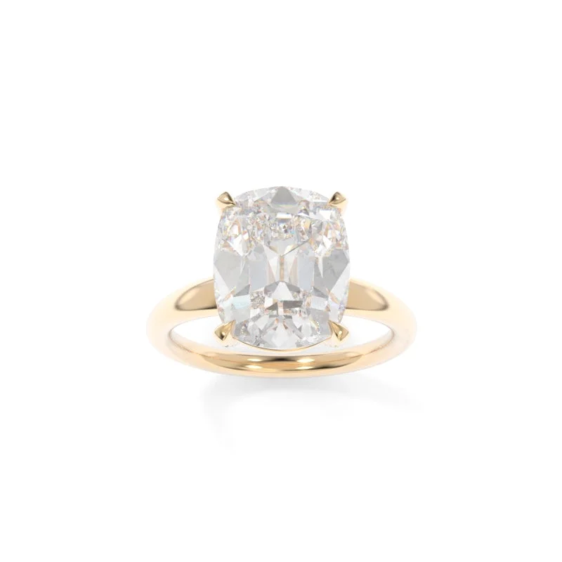 custom gold rings for engagement-Holland Solitaire Old Mine Cushion (Diamond X-Version)